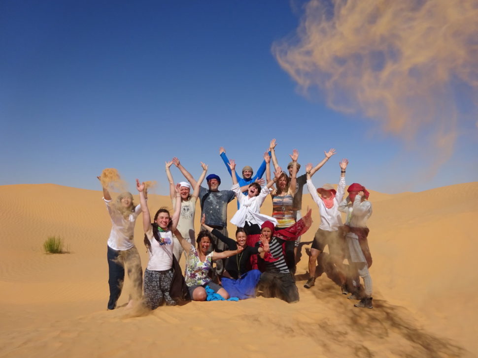 skupina poutníků - vision quest Sahara 2019